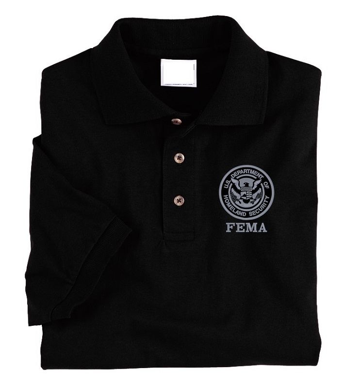 FEMA Dept. Of Homeland Security Black & Gray Logo Polo (image for) FEMA Dept. Of Homeland Security Black & Gray Logo Polo